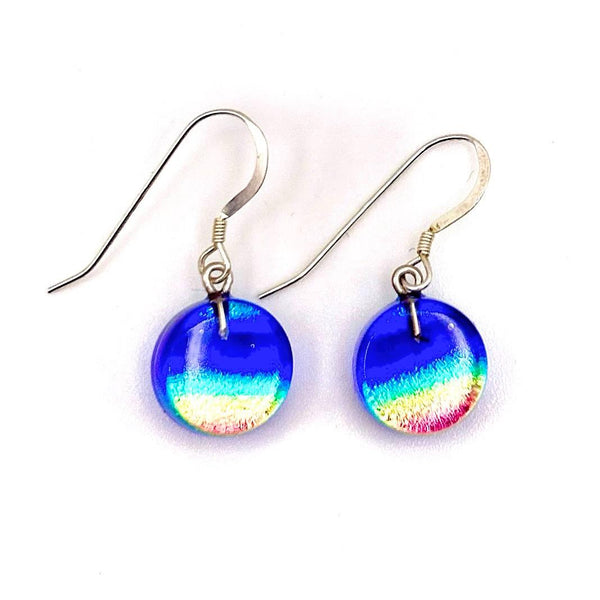 Boucles d'Oreilles en Verre - Bijou arc en ciel - Cadeau Femme