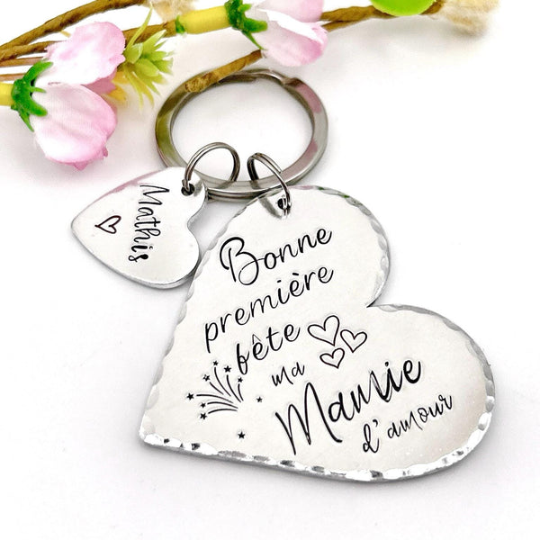 Cadeau Première Fête des Grands-Mères - Porte Clé Personnalisé - Prénoms Enfants