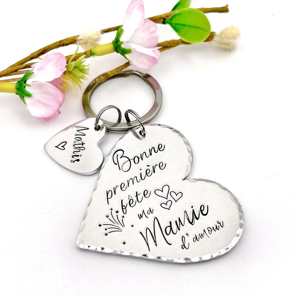 Cadeau Première Fête des Grands-Mères - Porte Clé Personnalisé - Prénoms Enfants