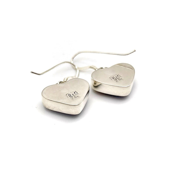 Boucles d'Oreilles Coeur en Argent et Verre - Bijou Multicolore - Crochets Argent