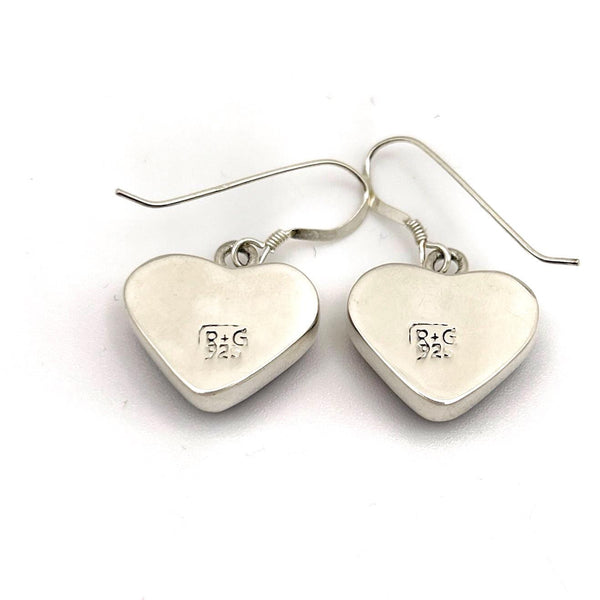 Boucles d'Oreilles Coeur en Argent et Verre - Bijou Multicolore - Crochets Argent