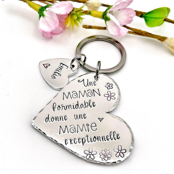 Cadeau Fête des Grand-Mères, Porte Clé Maman Formidable Mamie Exceptionnelle