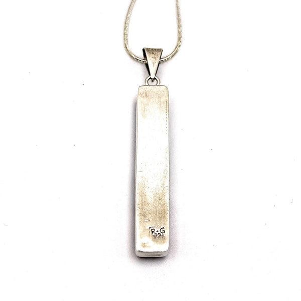 Pendentif en argent massif et verre fusionné - Rose, Violet - Cadeau Anniversaire Femme
