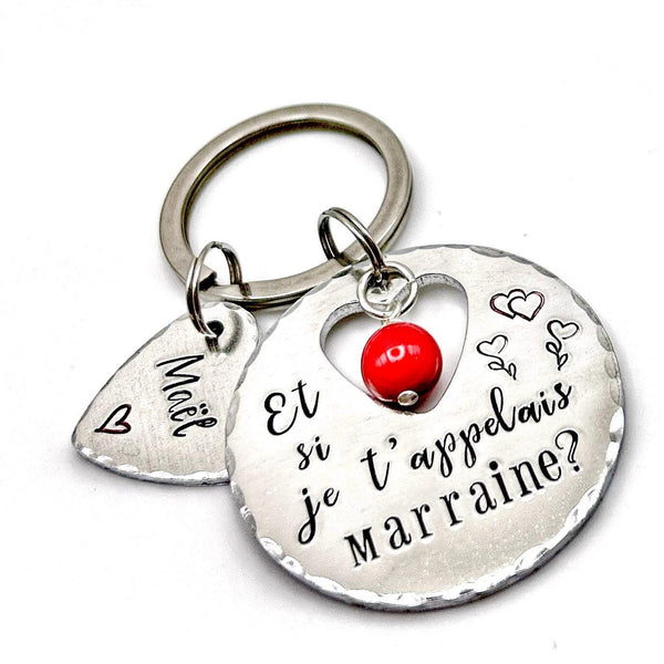 Demande Marraine, Porte-Clé Marraine, Cadeau Baptême Marraine, Si je t'appelais Marraine, Bijoux Marraine