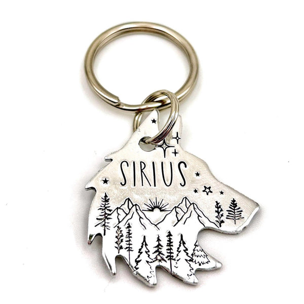 Silver Wolf Tag, Custom Dog Tag, Personalised Pet tag