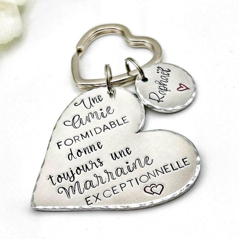 Cadeau Marraine Amie, Porte Clé Marraine Amie, Demande Marraine, Veux-tu être ma Marraine?