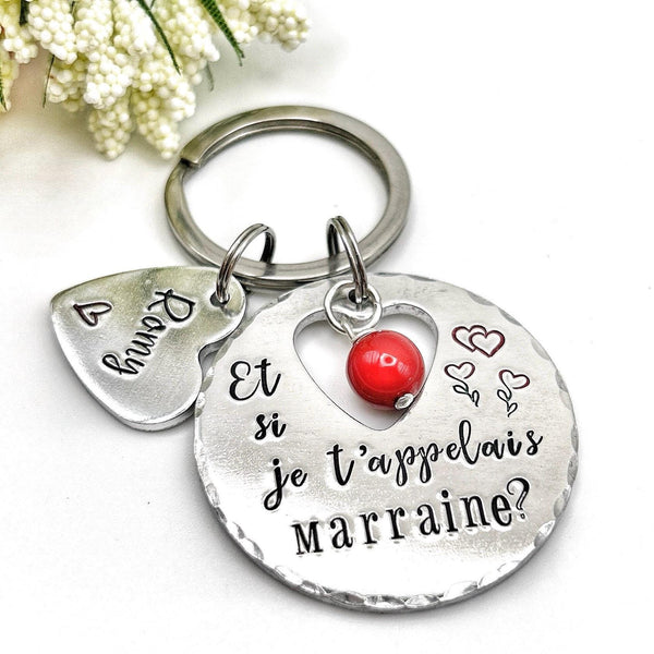 Demande Marraine, Porte-Clé Marraine, Cadeau Baptême Marraine, Si je t'appelais Marraine, Bijoux Marraine
