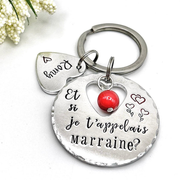 Demande Marraine, Porte-Clé Marraine, Cadeau Baptême Marraine, Si je t'appelais Marraine, Bijoux Marraine