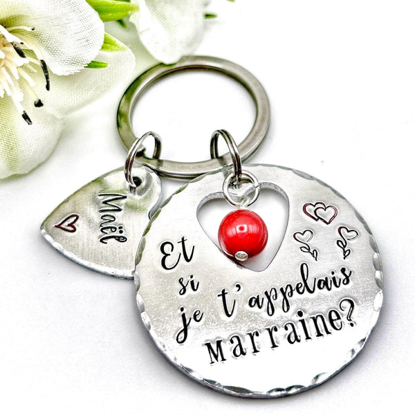 Demande Marraine, Porte-Clé Marraine, Cadeau Baptême Marraine, Si je t'appelais Marraine, Bijoux Marraine
