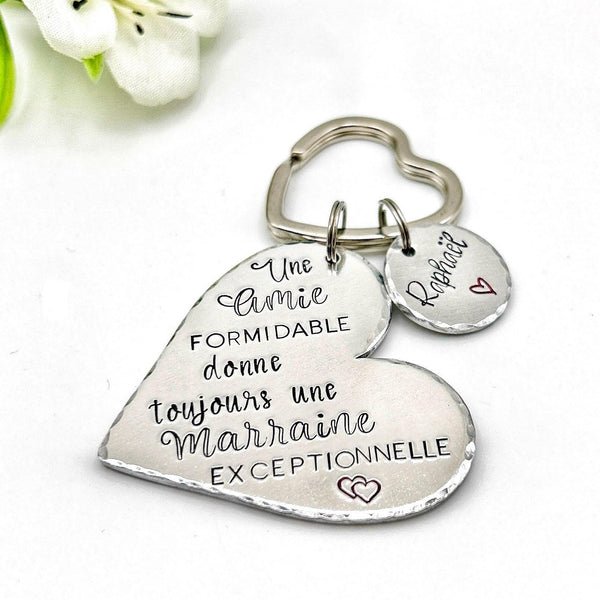 Cadeau Marraine Amie, Porte Clé Marraine Amie, Demande Marraine, Veux-tu être ma Marraine?