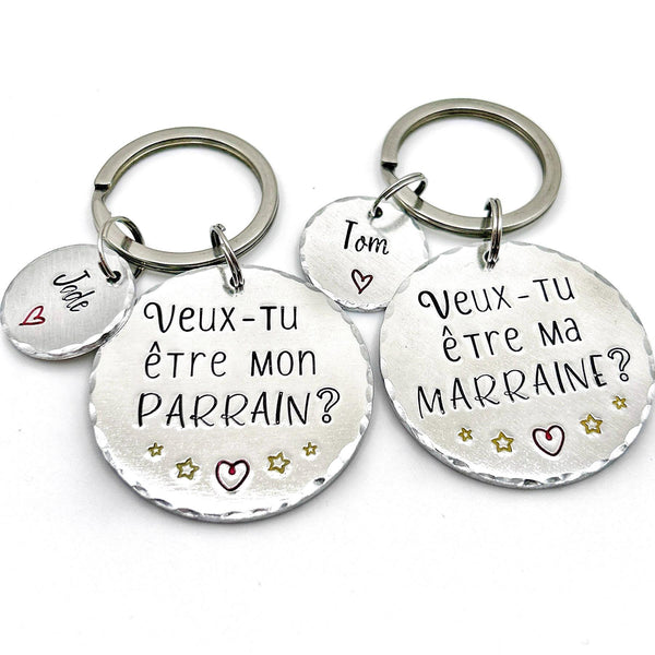Parrain Porte Clé, Veux-tu être mon Parrain?, Cadeau Demande Parrain