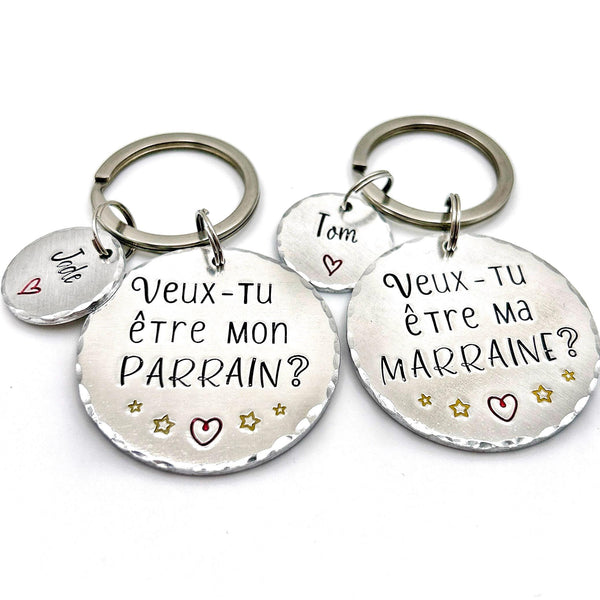 Parrain Porte Clé, Veux-tu être mon Parrain?, Cadeau Demande Parrain