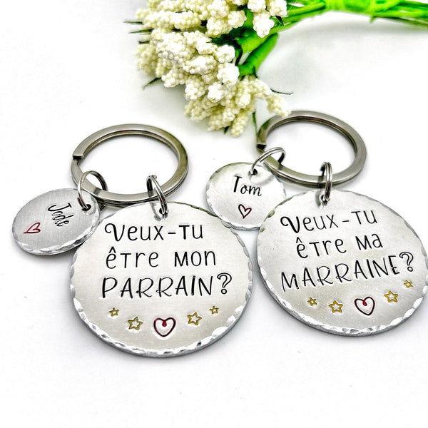 Parrain Porte Clé, Veux-tu être mon Parrain?, Cadeau Demande Parrain