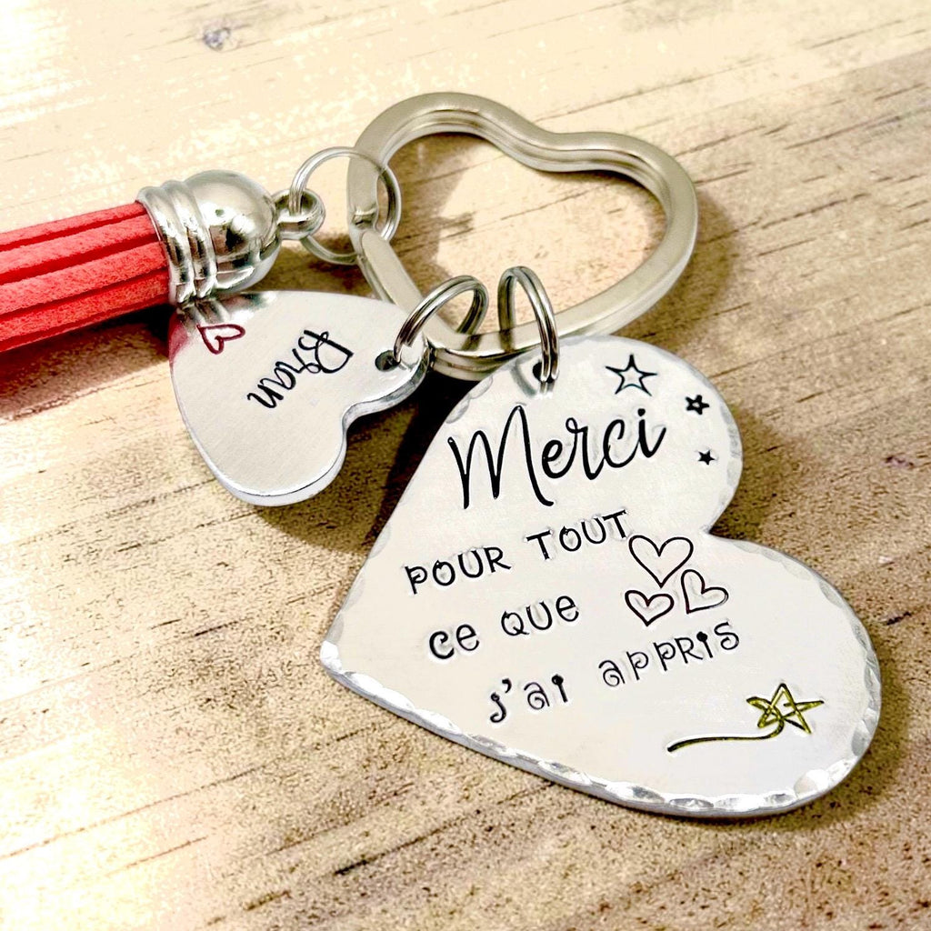 Idée Cadeau Maîtresse - Porte Clé Maîtresse - Merci pour tout ce qui j'ai appris