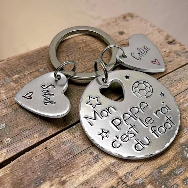 Porte Clé Papa, Cadeau Papa Noël, Idée Fête des Pères, Cadeau Foot Papa