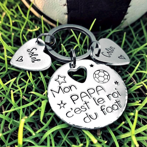 Porte Clé Papa, Cadeau Papa Noël, Idée Fête des Pères, Cadeau Foot Papa