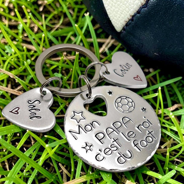 Porte Clé Papa, Cadeau Papa Noël, Idée Fête des Pères, Cadeau Foot Papa