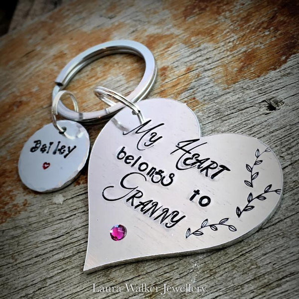 My Heart Belongs to Grandma Keychain