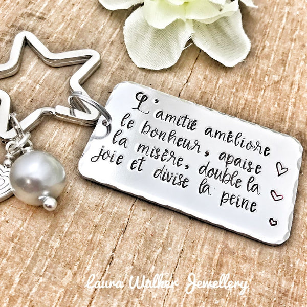 Porte Clé 'L'amitié améliore le bonheur'