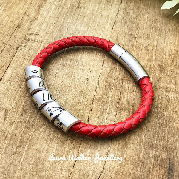 Ladies Scroll Bracelet, Ladies Secret Message Leather Bracelet