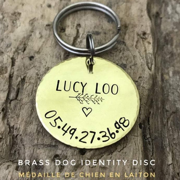 Médaille pour Chien en Laiton, Médaille Chien Personnalisée