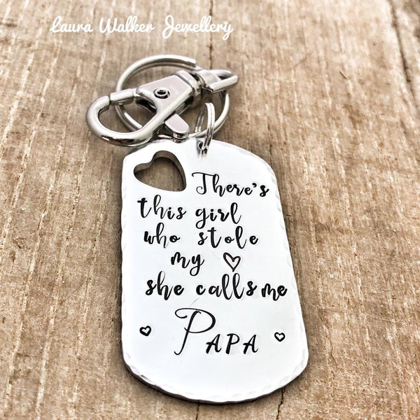 Keychain Papa 'Theres this Girl who stole my heart'