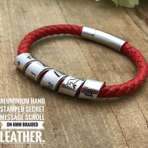 Ladies Scroll Bracelet, Ladies Secret Message Leather Bracelet