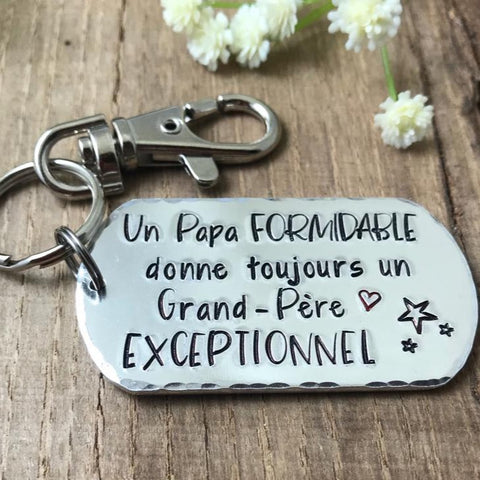 Porte Clé 'Papa Formidable Papi Exceptionnel'