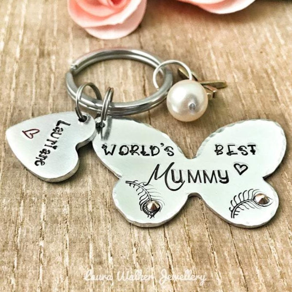 World's Best Mummy Keyring 'Butterfly'