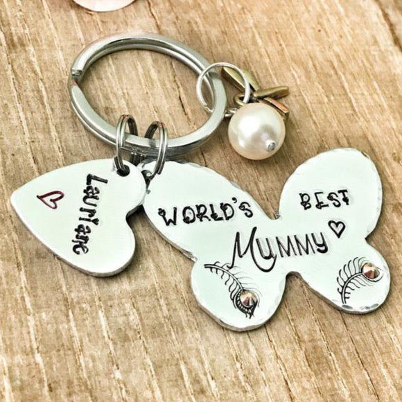 World's Best Mummy Keyring 'Butterfly'