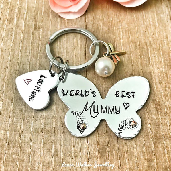 World's Best Mummy Keyring 'Butterfly'