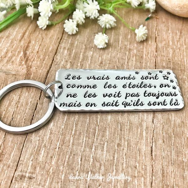 Porte Clé 'Les Vrais Amis comme les étoiles'