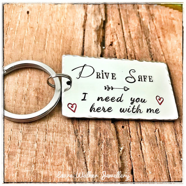 Drive Safe Keyring Keychain, New Driver Keychain, Present Passing Driving Test