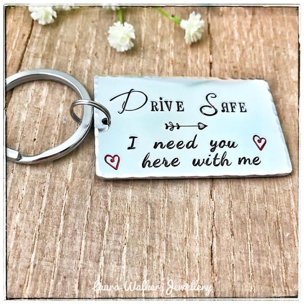 Drive Safe Keyring Keychain, New Driver Keychain, Present Passing Driving Test