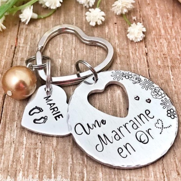 Porte Clé 'Marraine en Or'
