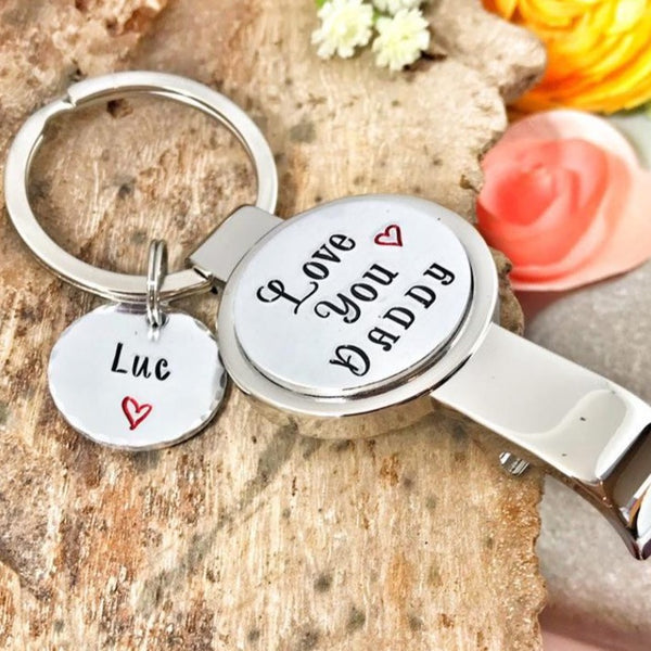 Hand Stamped Bottle Opener 'I Love You Daddy'