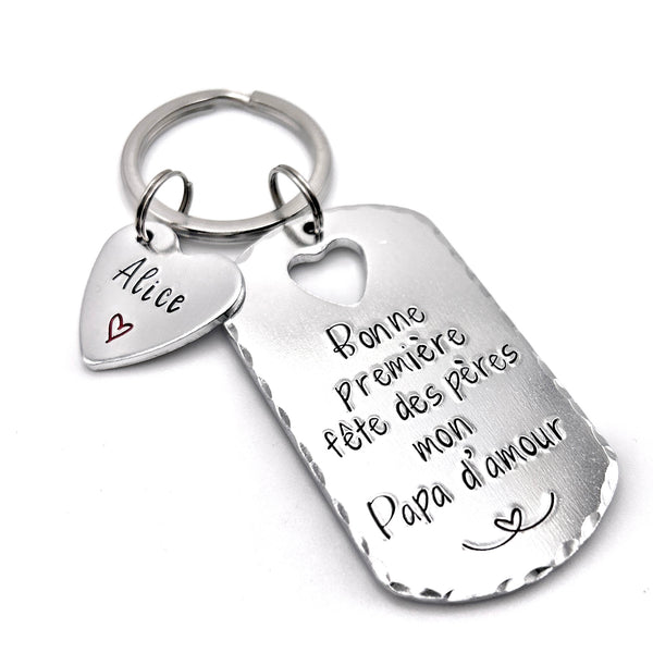 Cadeau Papa Première Fêtes des Pères, Porte Clé Gravé Papa, Cadeau Papa, 1ère Fêtes des Pères