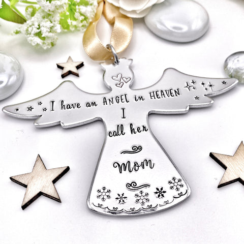 Custom Angel Ornament Christmas Tree, Memorial Christmas Decoration, Memorial Angel Mom, I have an Angel in Heaven