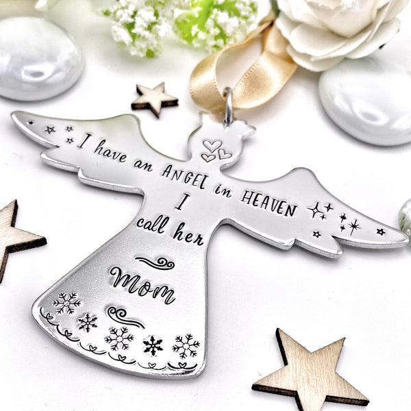 Custom Angel Ornament Christmas Tree, Memorial Christmas Decoration, Memorial Angel Mom, I have an Angel in Heaven