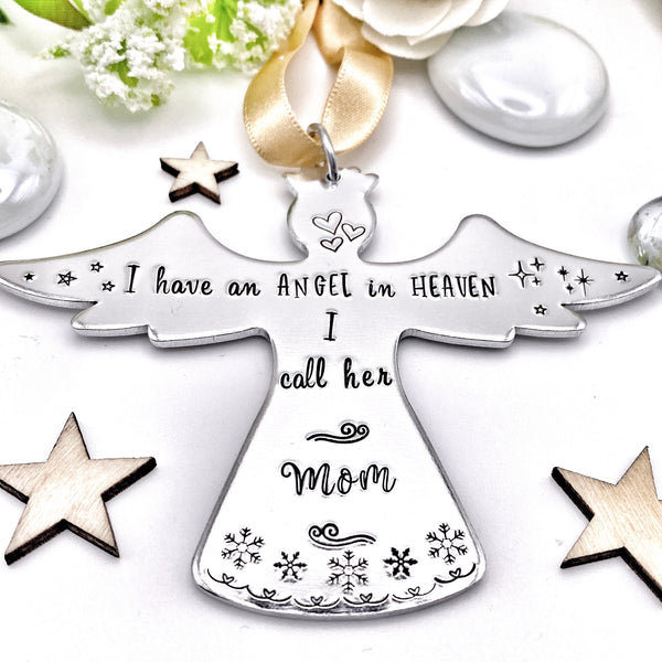 Custom Angel Ornament Christmas Tree, Memorial Christmas Decoration, Memorial Angel Mom, I have an Angel in Heaven