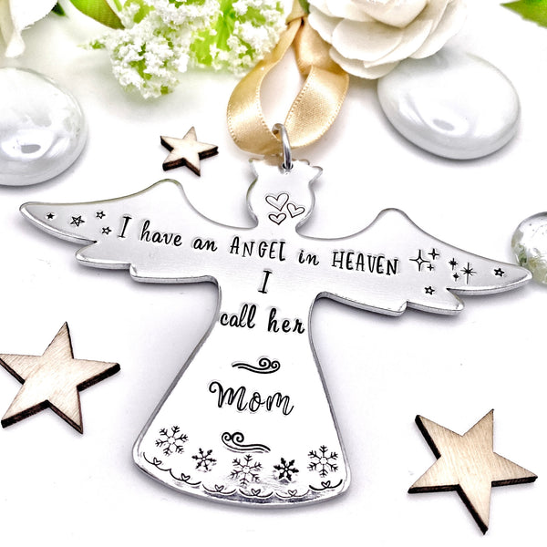 Custom Angel Ornament Christmas Tree, Memorial Christmas Decoration, Memorial Angel Mom, I have an Angel in Heaven