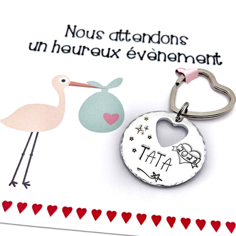Cadeaux Tata, Porte Clé Tatie, Annonce Tata, Future Tata, Annonce Grossesse, Annonce Tatie Tata